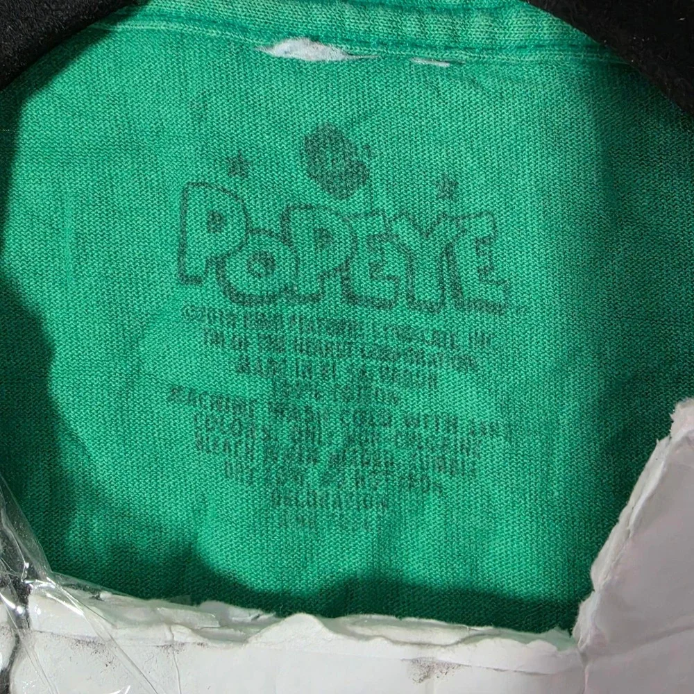 Popeye the Sailor Man Spinach Graphic T-Shirt Green Mens XL Short Sleeve Tee